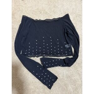 Vintage 90s Y2K Sheer Lace Up Top XL Goth Whimsigoth Fairy Grunge Made In USA